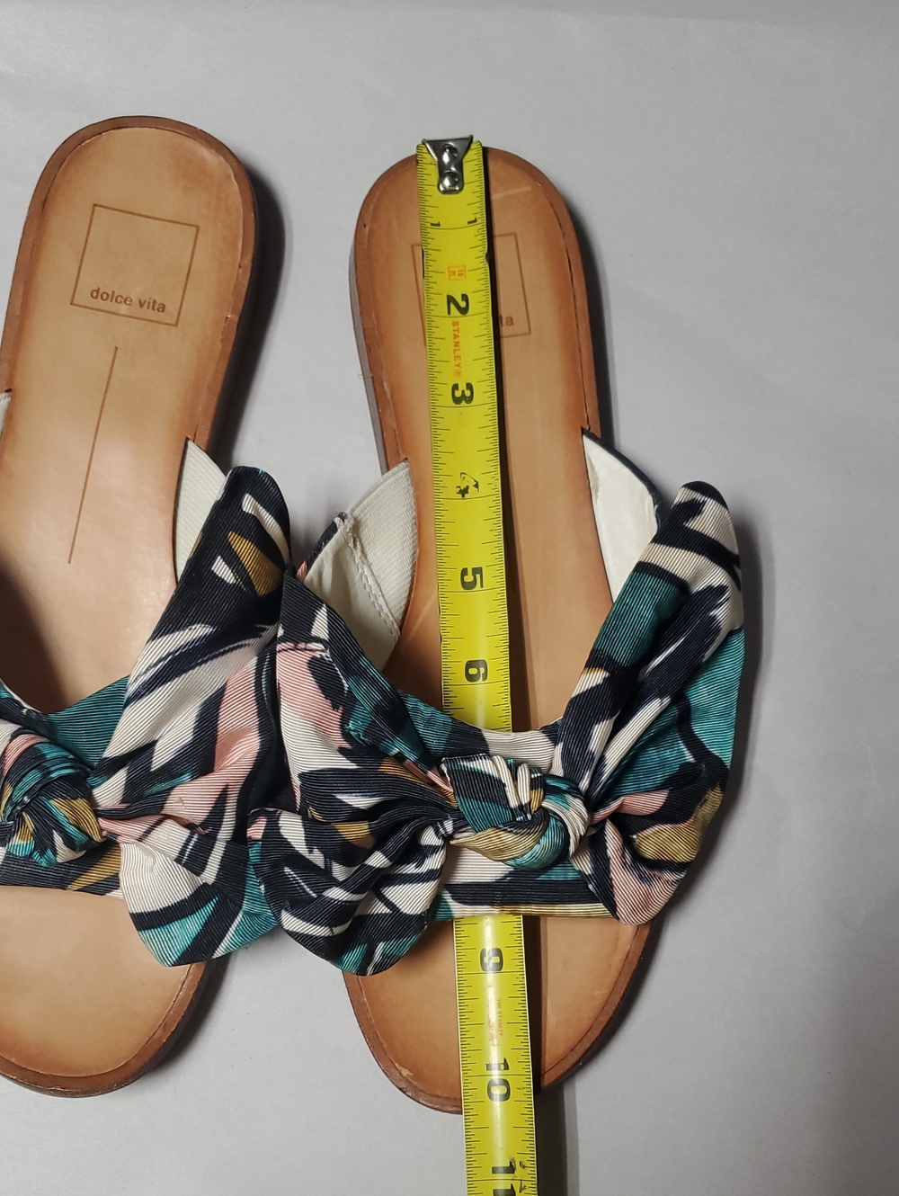 Dolce Vita Parin Teal & Pink Knot Bow Slide Sandals Size 9 Tropical Resortwear - Picture 11 of 14